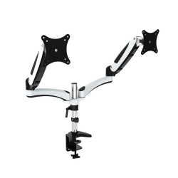 AMER MOUNTS Amer Dual Monitor Desk Mount W/ Clamp & Grommet Base | Heavy Duty Dual Monitor Mount Holds Vesa Screens Up to 28" (Hydra2)