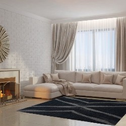 LA DOLE RUGS La Dole Vancouver Shag 6'5" X 9'5" Rectangle Area Rug - In Grey