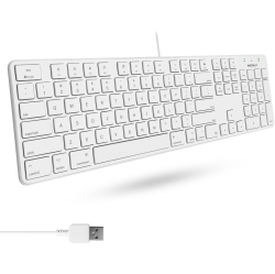 MACE GROUP INC Macally 104 Key Ultra Slim USB Wired Keyboard for Mac And PC