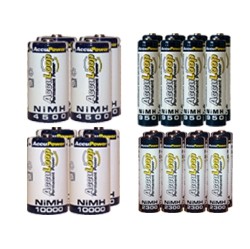 ACCUPOWER 8 Aa (2600 Mah) + 8 Aaa (1100 Mah) + 4 C (4500 Mah) + 4 D (10000 Mah) Nimh Acculoop Batteries