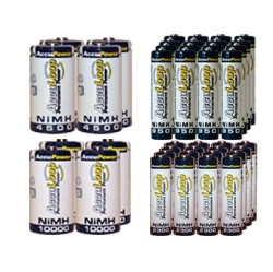 ACCUPOWER 16 Aa (2600 Mah) + 16 Aaa (1100 Mah) + 4 C (4500 Mah) + 4 D (10000 Mah) Nimh Acculoop Batteries