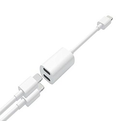SPEEDEX Dual Lightning Adapter for Iphone 2 In 1 Lightning Adapter Splitter, Audio + Charge