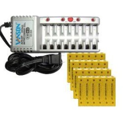 VANSON V-868 8 Bay Aa & Aaa Charger + 24-Pack Aa (800 Mah) Nicd Batteries
