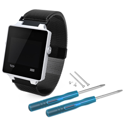 STRAPSCO Milanese Mesh Loop for Garmin Vivoactive And Approach S2 S4 In Matte In Black