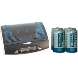 VANSON Universal Lcd Battery Charger + 4 C Powerizer Nimh Batteries (5000 Mah)