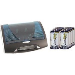 ACCUPOWER Universal Lcd Battery Charger + 8 C Acculoop Nimh Batteries (4500 Mah)
