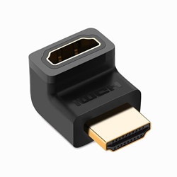 UGREEN HDMI 270 Degree Right Angle Adapter Plated High Speed HDMI Male to Female Connector Adapter for Roku Tv Stick In Gold