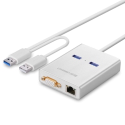 UGREEN USB 3.0 to VGA 2 Ports USB 3.0 Gigabit LAN Port