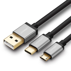 UGREEN USB Y Splitter Cable USB to USB Typec Micro USB Cable