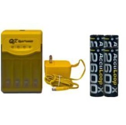 ACCUPOWER Quest Q2 Smart Charger + 4 Aa Acculoop-X Nimh Batteries (2600 Mah)