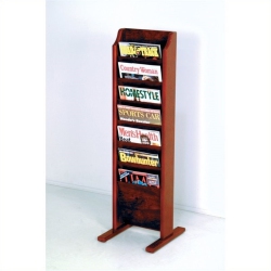 WOODEN MALLET Free Standing 7 Pocket Magazine Rack In In Mahogany