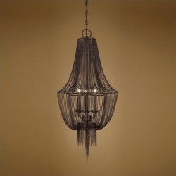 UTTERMOST Lezzeno 3 Draped Jewelry Chain Chandelier In Dark Bronze