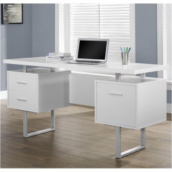 MONARCH Computer Desk Home Office Laptop Storage Drawers 60"l Work Metal In White