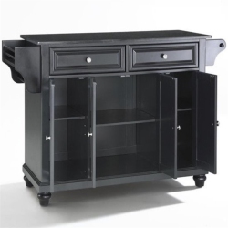CROSLEY FURNITURE Cambridge Granite Top Kitchen Island In In Black