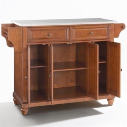 CROSLEY FURNITURE Cambridge Stainless Steel Top Kitchen Island In Cherry