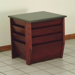 WOODEN MALLET Dakota Wave End Table With Magazine Pockets In In Mahogany