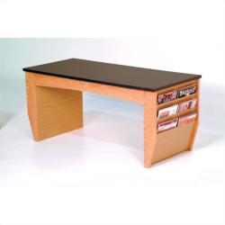 WOODEN MALLET Dakota Wave Coffee Table With Magazine Pockets In Light Oak