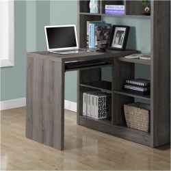 MONARCH Computer Desk Bookcase Corner L Shape Work Laptop Laminate In Brown