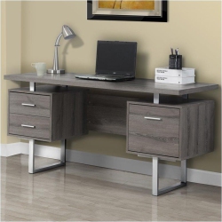 MONARCH Computer Desk Home Office Laptop Storage Drawers 60"l Work Metal In Brown