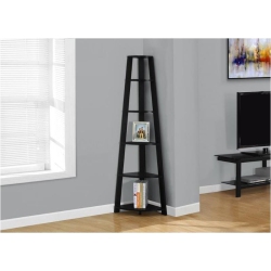 MONARCH Bookshelf Etagere Corner 5 Tier 72"h Office Bedroom Laminate In Black