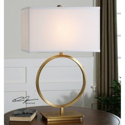UTTERMOST Duara Circle Table Lamp In Plated Brushed Brass