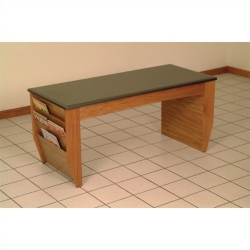 WOODEN MALLET Dakota Wave Coffee Table With Magazine Pockets In Medium Oak