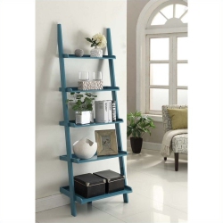 CONVENIENCE CONCEPTS French Country Bookshelf Ladder In Wood Finish In Blue