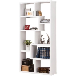 COASTER Contemporary Asymmetrical Bookcase In In White