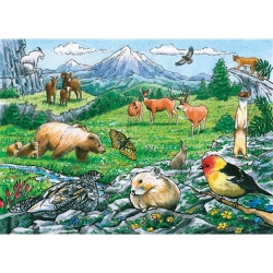 COBBLE HILL Rocky Mountain Wildlife, A 35-Piece Tray Puzzle By