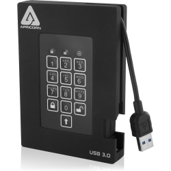APRICORN Aegis Padlock Fortress Fips 140-2 Level 2 Validated 256-Bit Encrypted USB 3.0 Hard Drive With Pin Access, 2 Tb