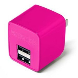 DIGIPOWER Iessentials 2.4Amp Dual USB Wall Charger Iec-Acp2U-Pk In Pink