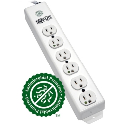 TRIPP LITE Power Strip Hospital Medical 120V 5-15R-Hg 6 Outlet 1.5' Cord Metal