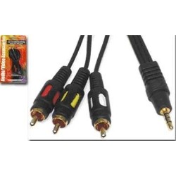 New 6 FT 3 RCA PLUG TO 3.5 MM 4C PLUG
