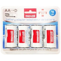 MAXELL 4-Card D Size Battery Adapters for Aa Batteries