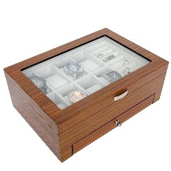 AROLLY Wood Watch Storage Box Organizer With Valet Drawer …