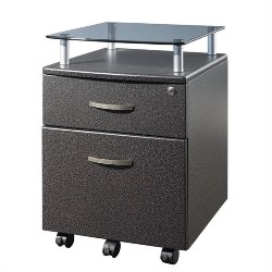 TECHNI MOBILI Seguro 2 Drawer Wood Mobile Filing Cabinet In Graphite