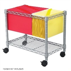SAFCO Wire Mobile File Cart In In Grey