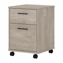 BUSH Furniture Key West 2 Drawer Mobile Pedestal In Washed In Gray