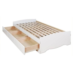 PREPAC CANADA Prepac Twin Platform Storage Bed In In White