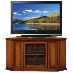 LEICK FURNITURE 46" Corner Tv Stand In Burnished Oak Finish