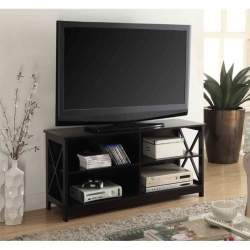 CONVENIENCE CONCEPTS Oxford Tv Stand In Wood Finish With Shelves In Black