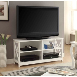 CONVENIENCE CONCEPTS Oxford Tv Stand In Wood Finish With Shelves In White