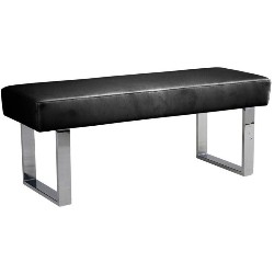 ARMEN LIVING Amanda Faux Leather Living Room Bench In In Black