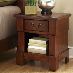 HOMESTYLES Aspen Wood Nightstand In In Brown