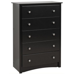 PREPAC Sonoma 5 Drawer Chest In In Black