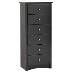 PREPAC Sonoma 6 Drawer Chest In In Black