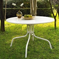 CROSLEY FURNITURE Griffith 40" Metal Dining Table In In White