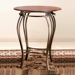 HILLSDALE Montello 34" Wood Top With Faux Leather Pub Table In Cherry