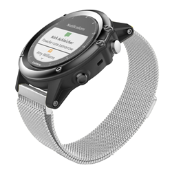 STRAPSCO Milanese Mesh Bracelet for Garmin Fenix 5X & Fenix 3 In In Silver