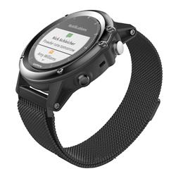 STRAPSCO Milanese Mesh Bracelet for Garmin Fenix 5X & Fenix 3 In Matte In Black